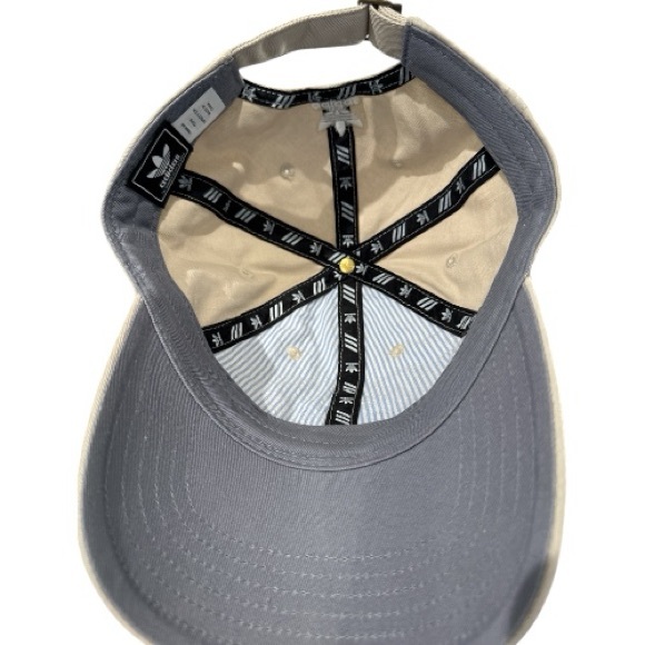Adidas Beige Cotton Embroidered Logo Adjustable Strap Baseball Cap - Picture 5 of 7